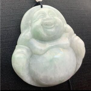 Jadeite Jade Buddha green Pendant Necklace certificate